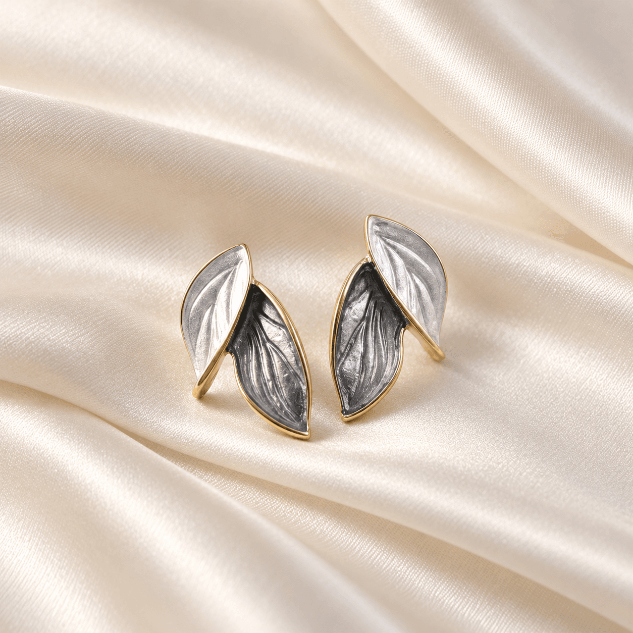 Korean Floral Drop Earrings | Gold Plated