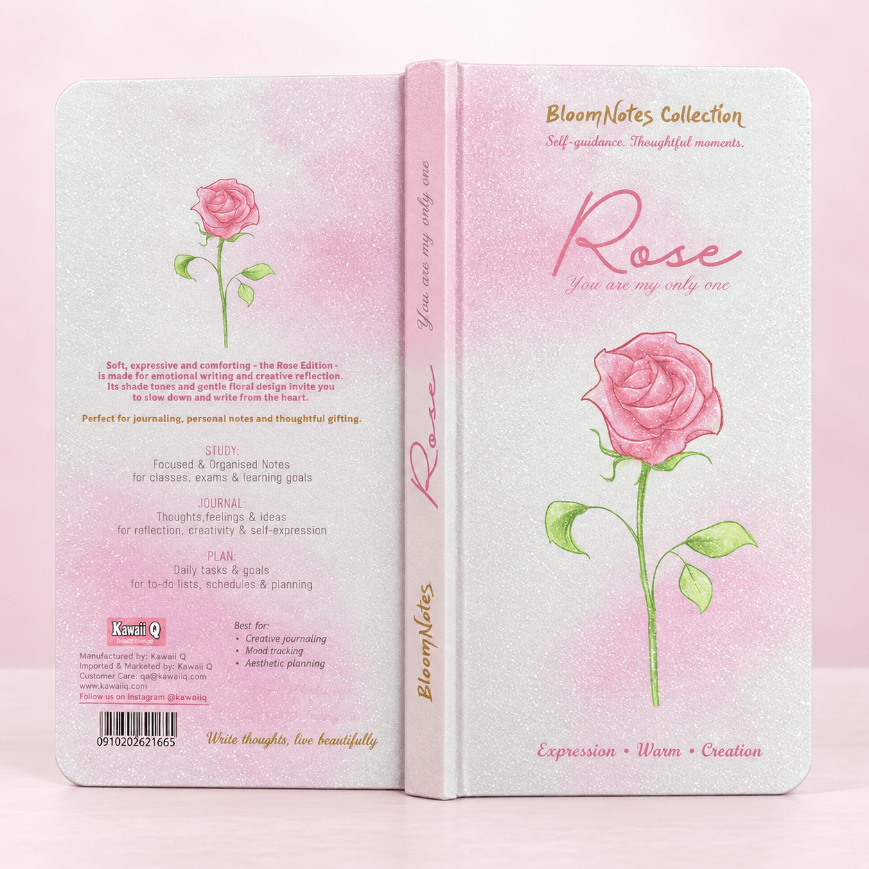 Undated Glitter Gradient Pocket Daily Planner - Rose