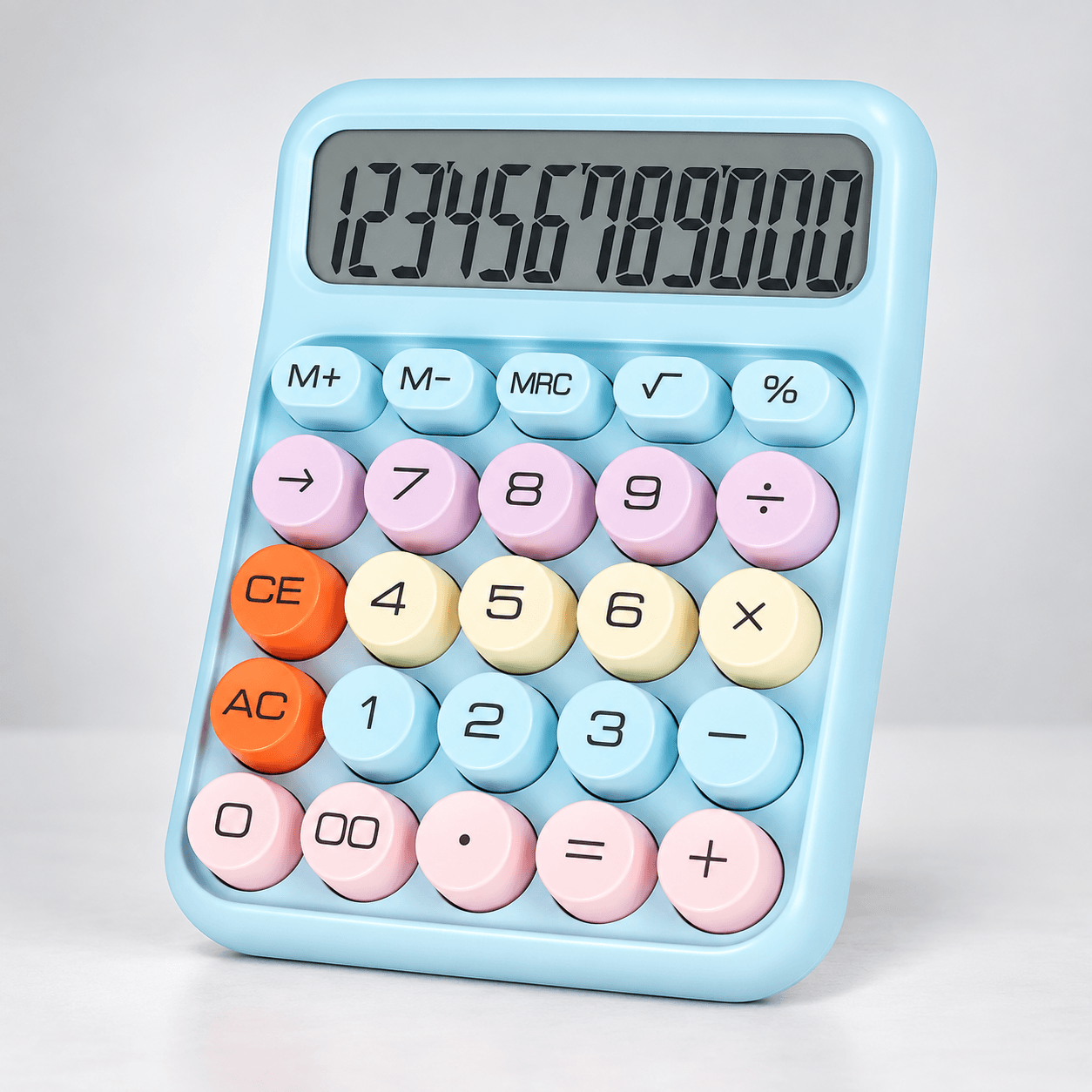 Multicolor Mechanical Desktop Calculator | 12-Digit Large Display