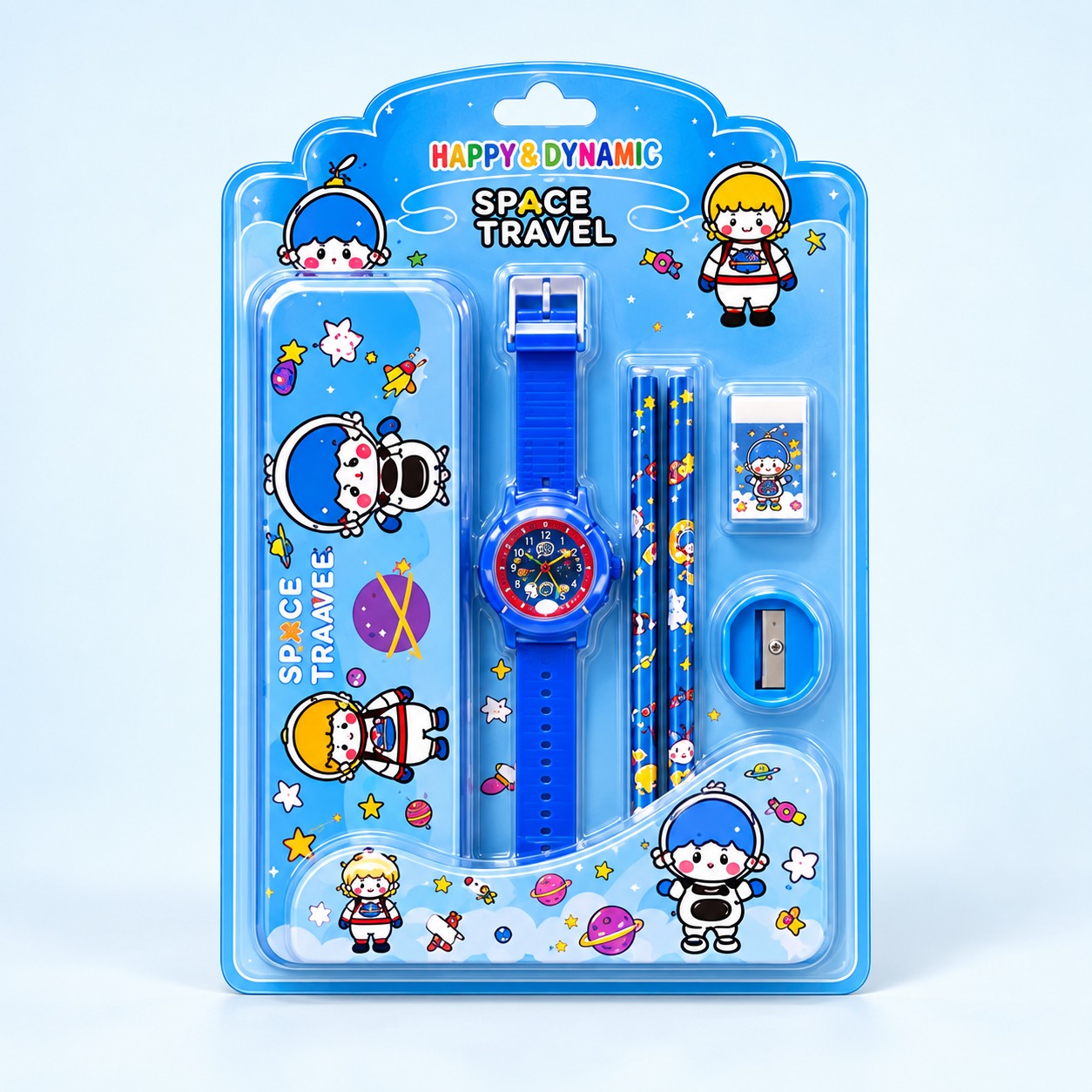 ids Watch & Stationery Gift Set | Cartoon School Supplies Pack | Assorted Design