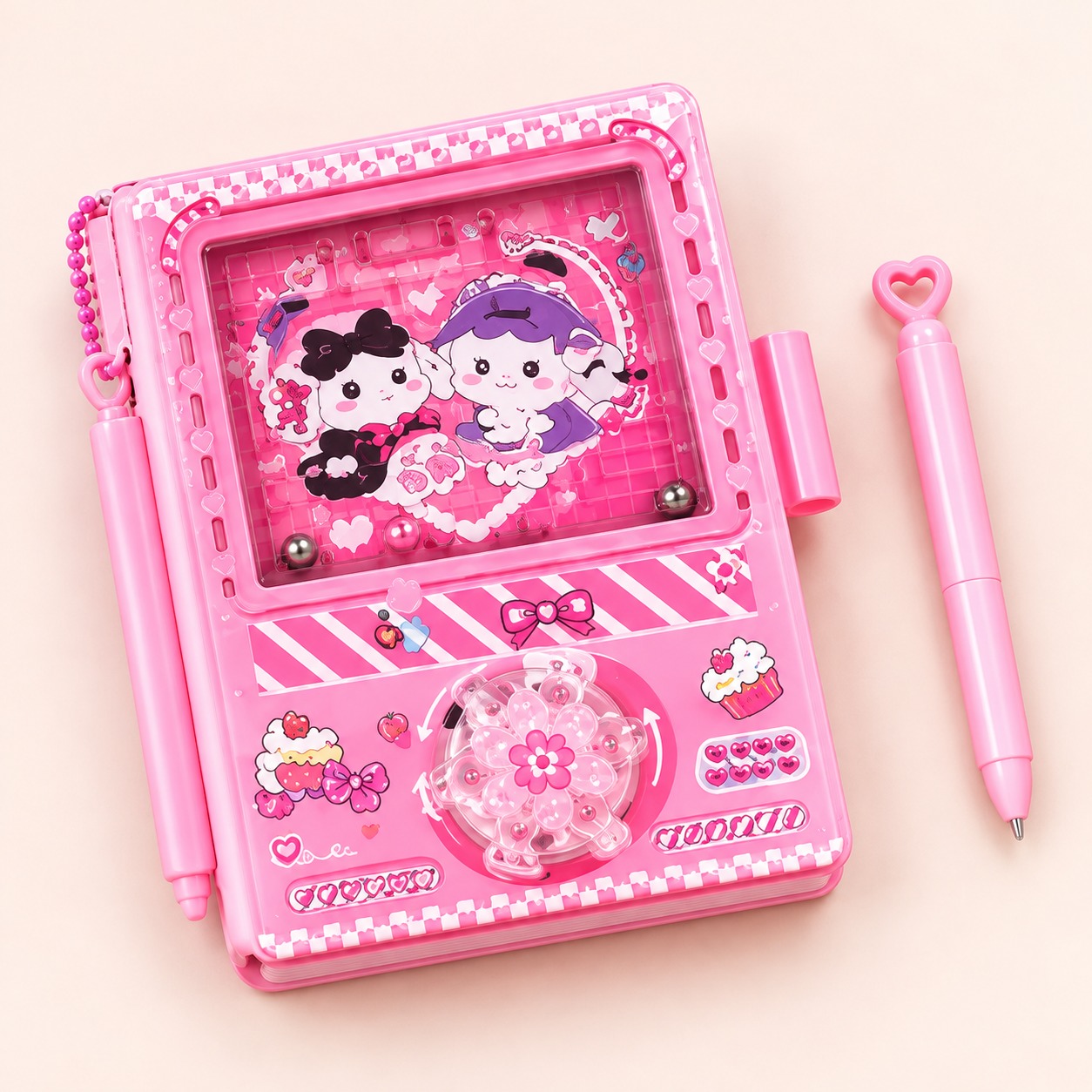 Diary with Maze Game & Spinner for Kids | Cute Cartoon Notebook with Pen | Multicolour